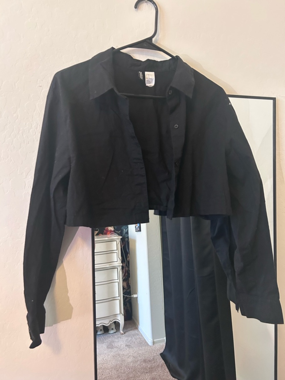 H&M Black Button-Front Shirt
